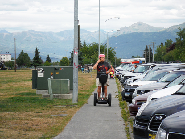 Lee Duquette on his Segway in Alaska